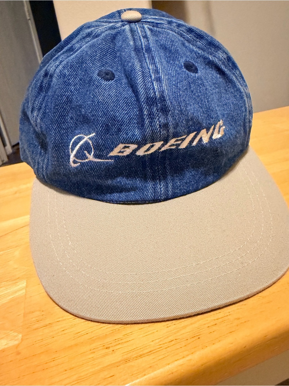 Boeing Blue Denim and Gray Two-Tone Baseball Cap